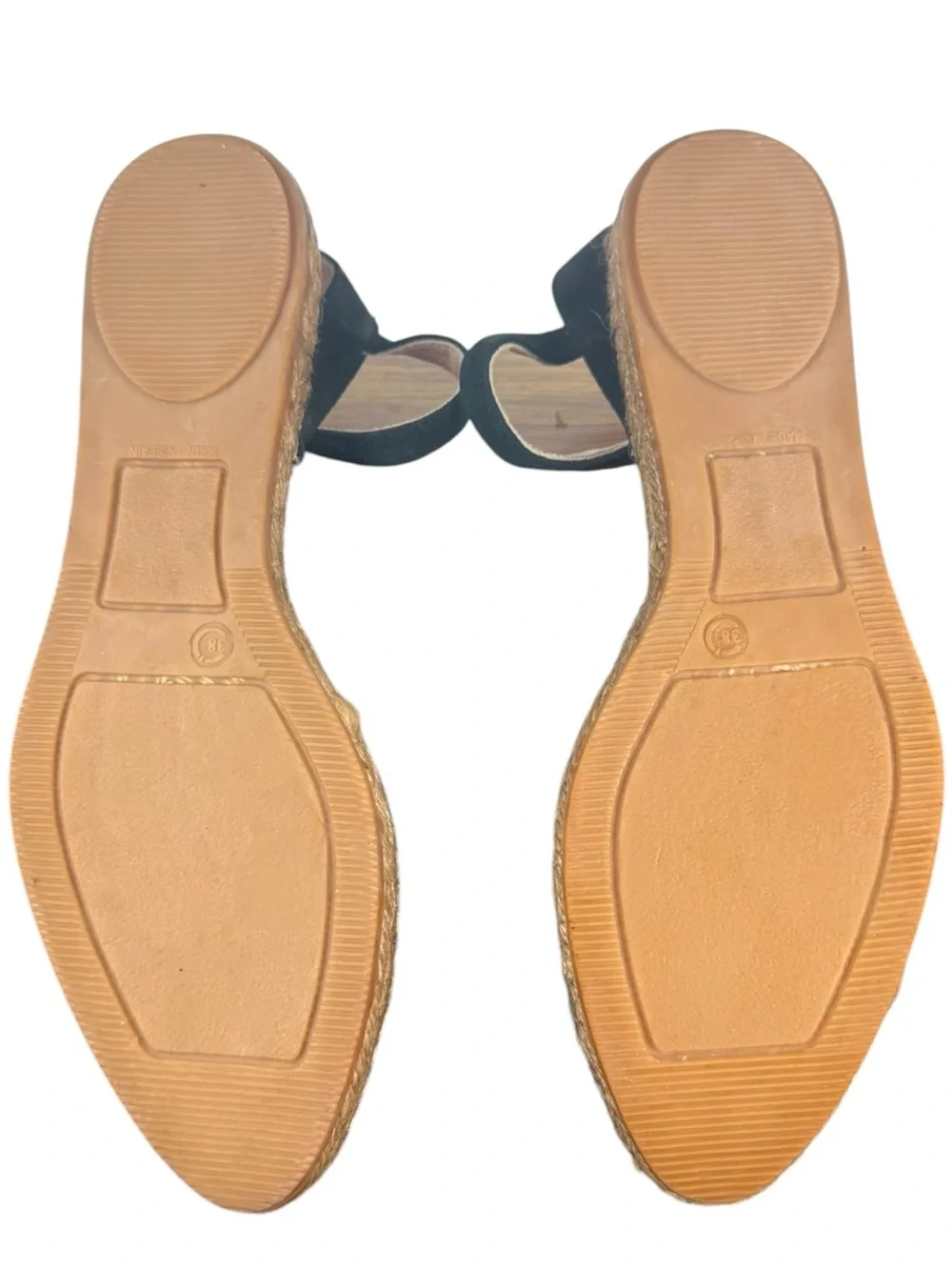 Macarena Handmade Spain Black Suede Closed Toe Espadrille NWOT Ankle Strap 38